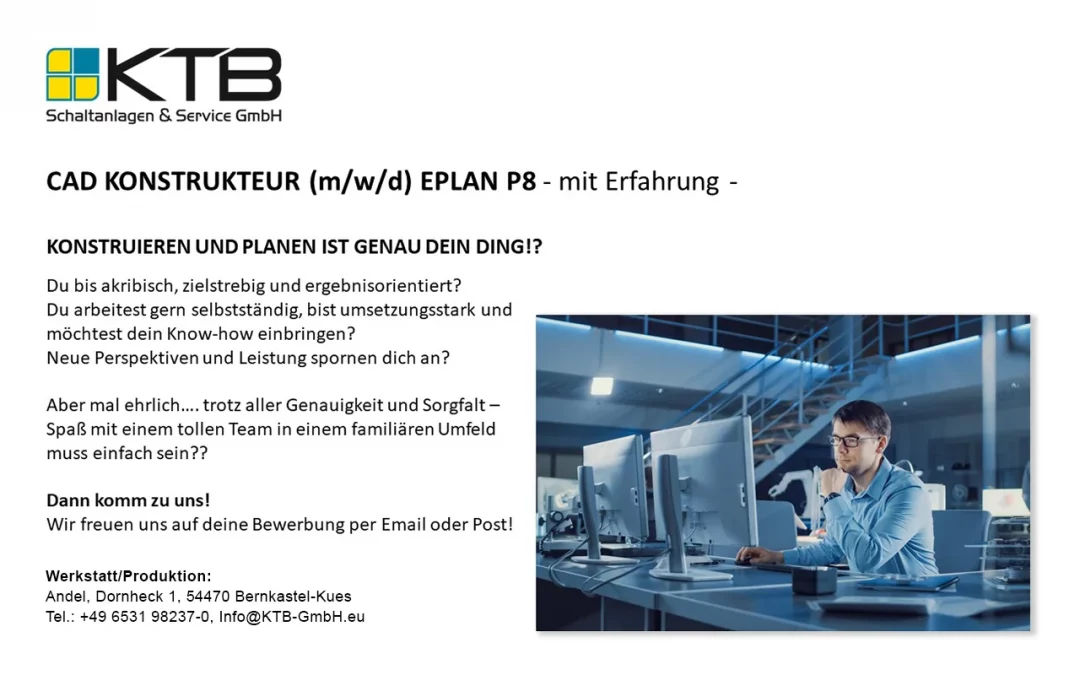 CAD Konstrukteur (m/w/d) EPLAN P8 – mit Erfahrung –